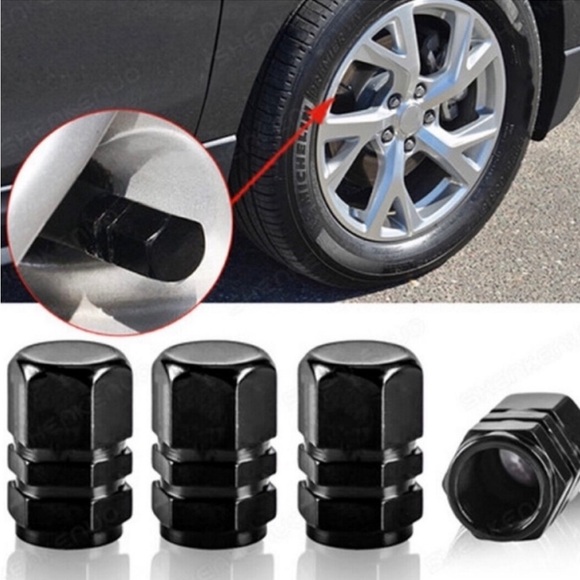 5for$10 Red Tesla Inspired Tire Stem Valve Caps Car Tire Accessories NWT - Picture 2 of 4